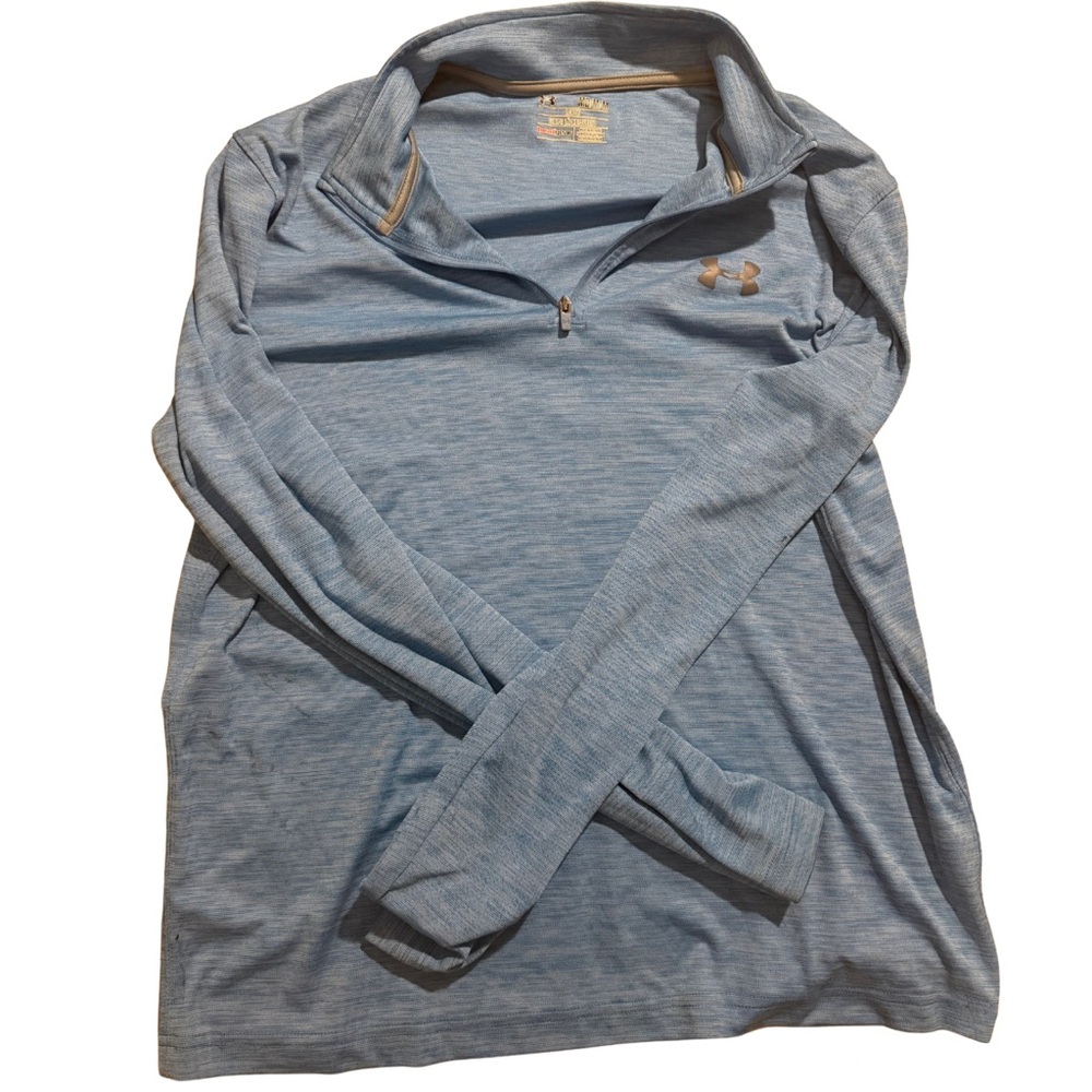 Under Armour Heathered Sky Blue HeatGear Quarter-Zip Top